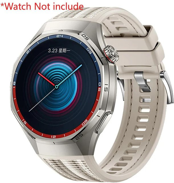 Eelhoe Uhrenarmband Silikon, Weiß, Unisex, für Huawei GT 6 Pro 46 mm - Bild 1