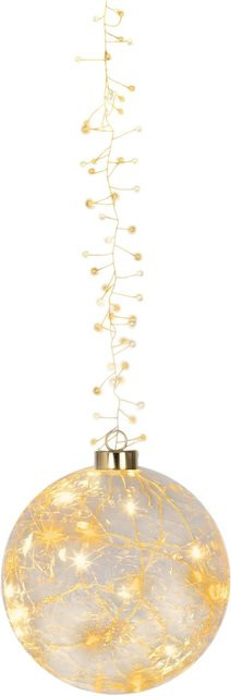 Lumineo LED-Glas-Weihnachtskugel Transparent Ø 14 cm - Bild 1