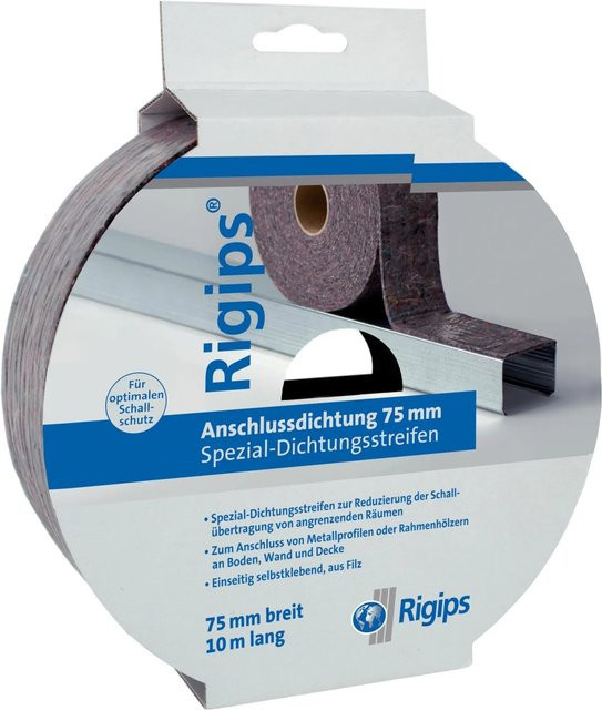 Rigips Anschlussdichtung aus Filz selbstklebend Breite: 7,5 cm, Länge: 10 m - Bild 1