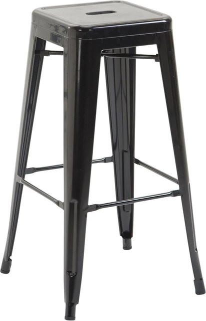 CLP 2er Set Barhocker Joshua V2 Schwarz aus Metall im Industrial Design, stapelbar - Bild 1