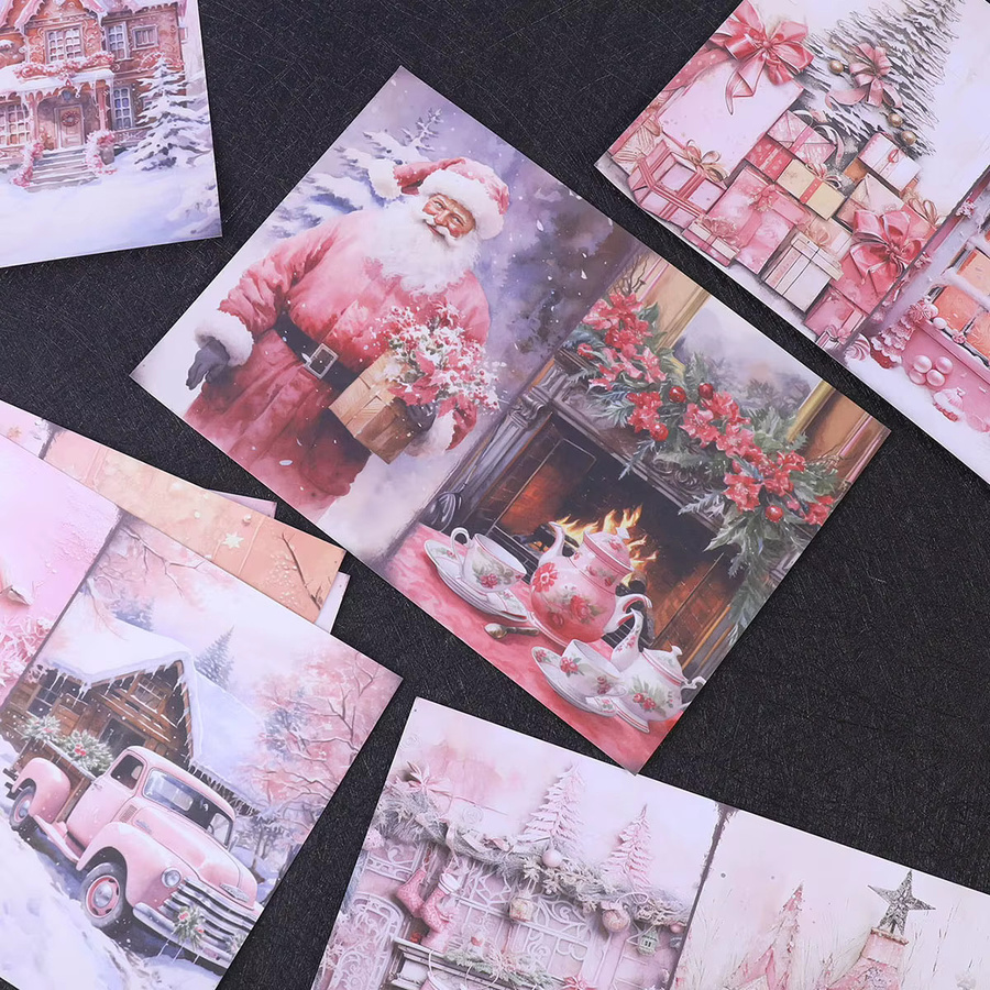8 Blatt Weihnachts-Bastelpapier A5, einseitig gemustertes Dekorationspapier in Multicolour für Scrapbooks, DIY-Alben und Kartenherstellung - Bild 4