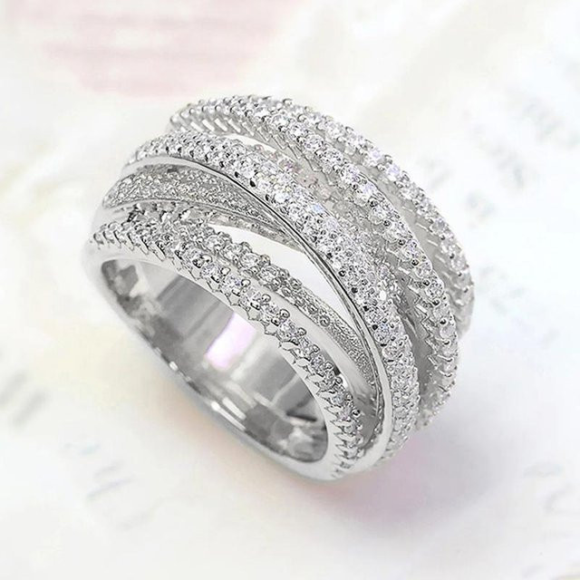 YIRAN Jewelry Ring, Kupfer, Weiß, Zirkonia, Damen - Bild 1