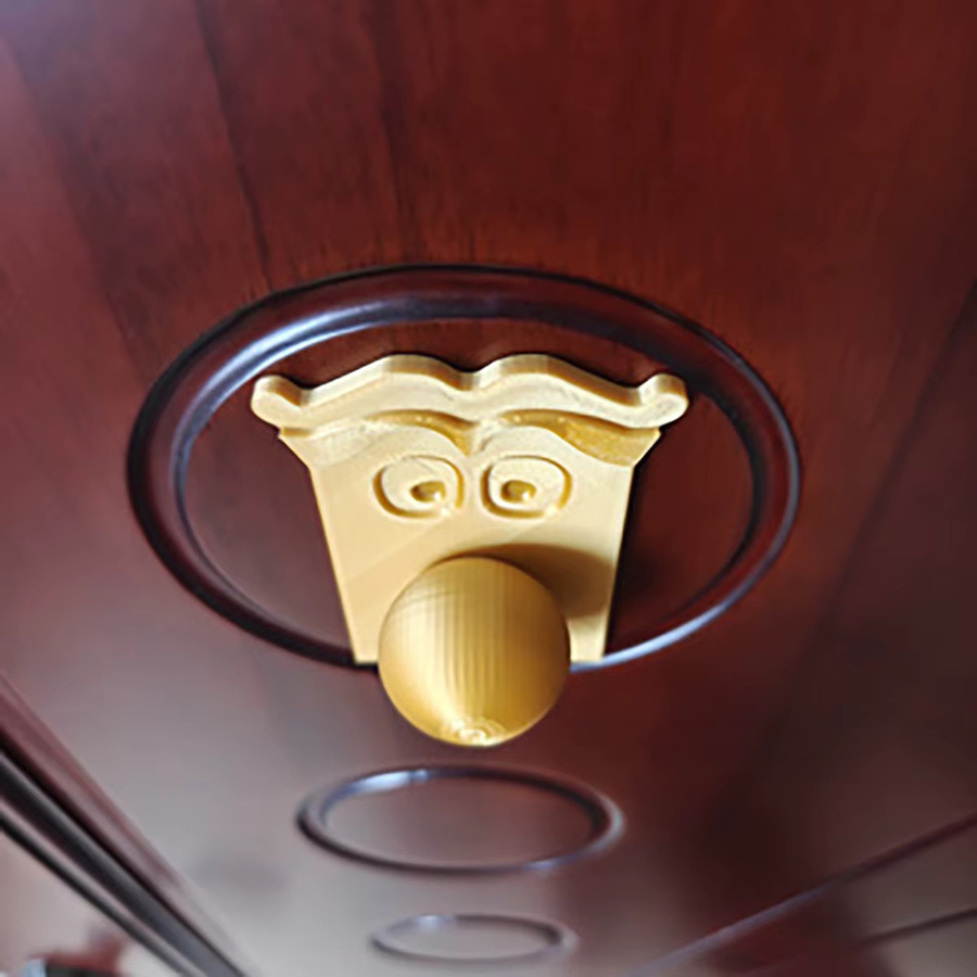 Lustiger Cartoon-Gesichtshaken in Gold aus Kunststoff zur Wandmontage für Kleidung und Taschen - Bild 3