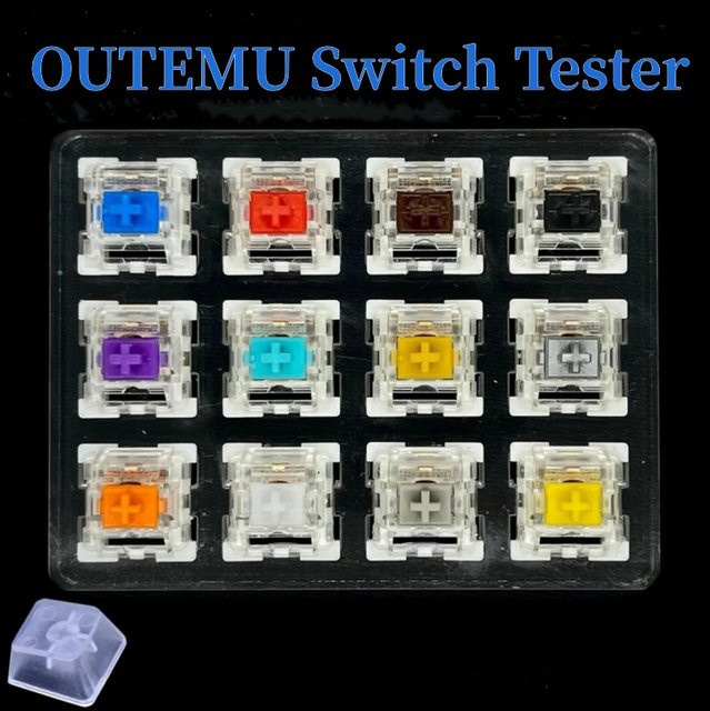 Outemu Schaltertester für mechanische Tastaturen mit 9 oder 12 Tasten in Blau, Silber, Weiß und Multicolour für Gaming-Switches - Bild 1