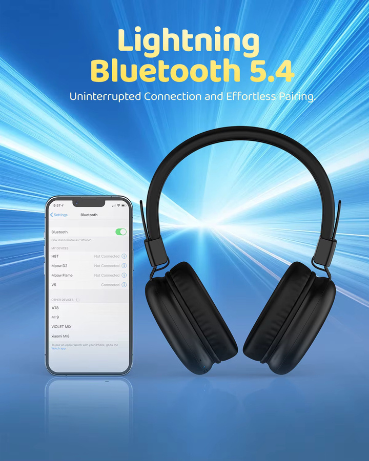 Awatrue Kinder-Bluetooth 5.4 Over-Ear-Kopfhörer mit Mikrofon, faltbare kabellose Headsets mit sicherem Volumen (85 dBA) und USB-C-Aufladung - Bild 3