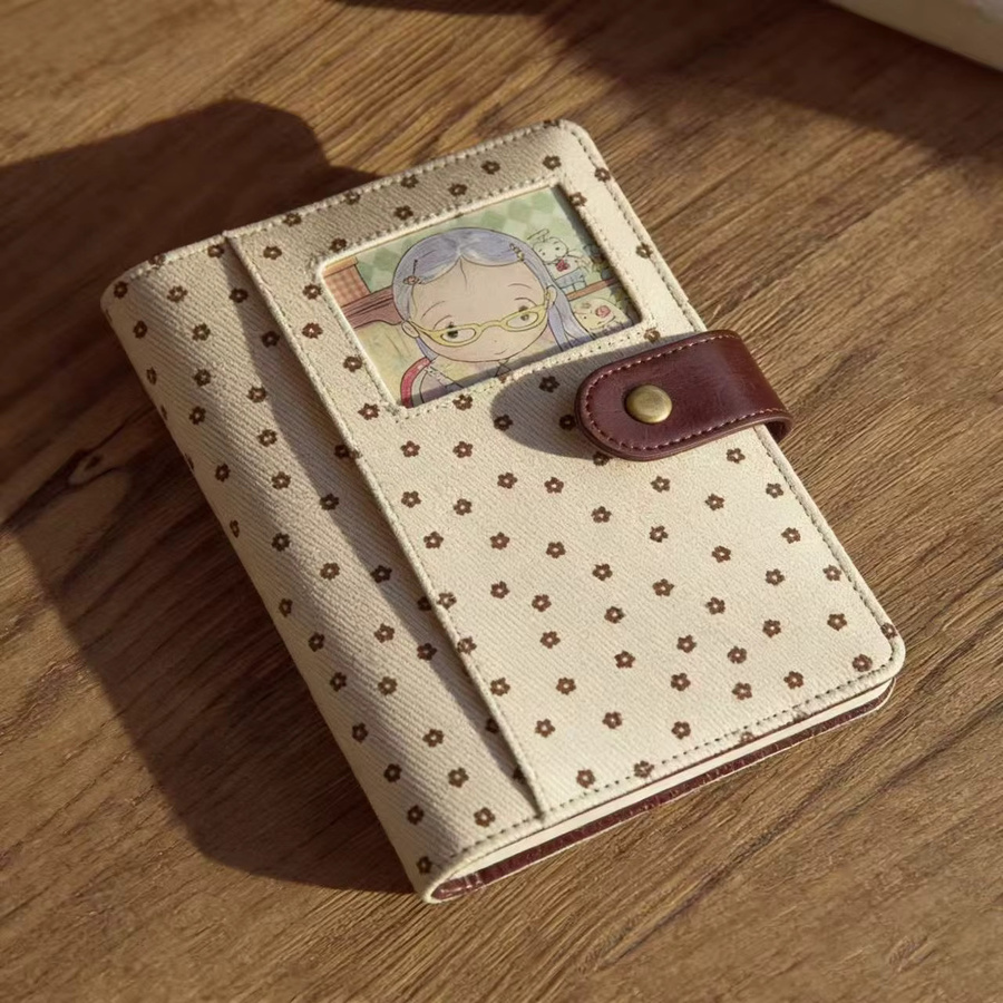 Coliky A7 Vintage Polka Loseblatt-Notizbuch aus Denim-Stoff in Blau mit Papierseiten für DIY-Ordner, Fotokarten-Sammelalbum und Tagebuch - Bild 2