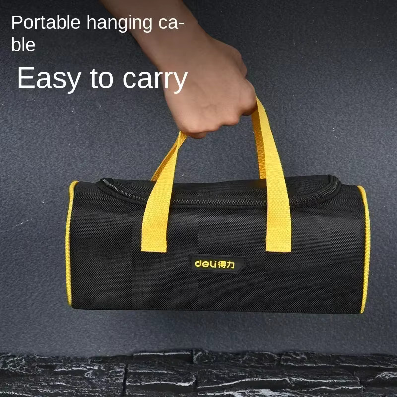 Deli Werkzeugtasche aus wasserdichtem Oxford-Gewebe in Schwarz mit mehreren Taschen für Elektriker und multifunktionale Werkzeug-Organisation - Bild 2