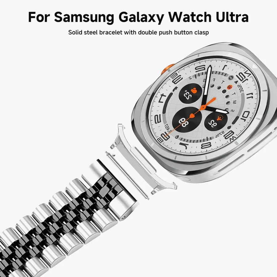 OAKCHARM Uhrenarmband Edelstahl, Silber, Unisex, für Samsung Watch Ultra 47 mm - Bild 3