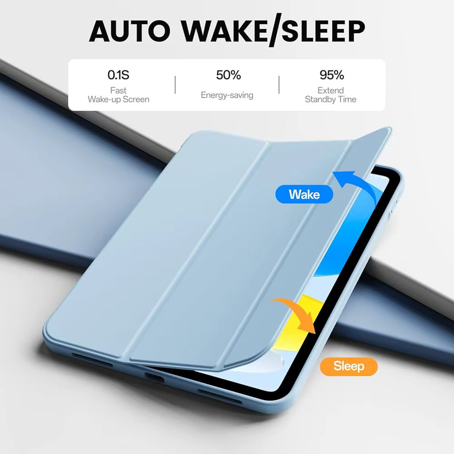 Flip Stand Case für Samsung Galaxy Tab A9 Plus, A11 Plus, S10 FE und S10 Lite in Weiß mit automatischer Wake/Sleep Funktion aus weichem Kunstleder - Bild 3
