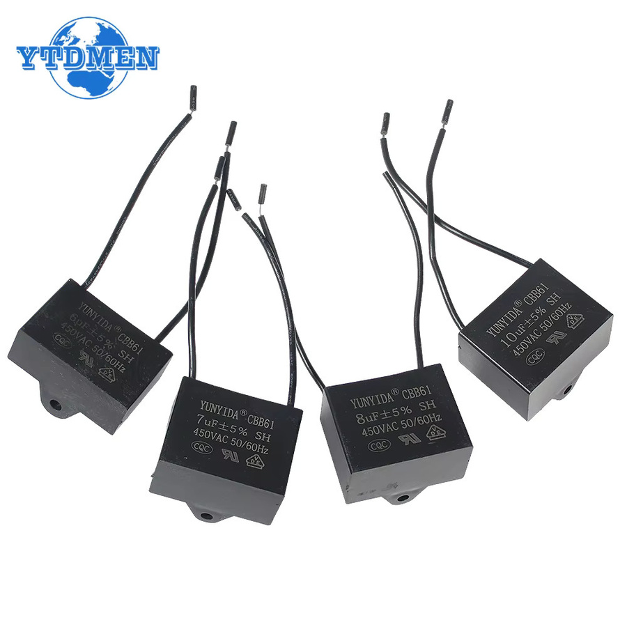 YTDMEN CBB61 Lüfterkondensator Set 450V in Schwarz, 5er Pack Startkondensatoren für Ventilatoren - Bild 1