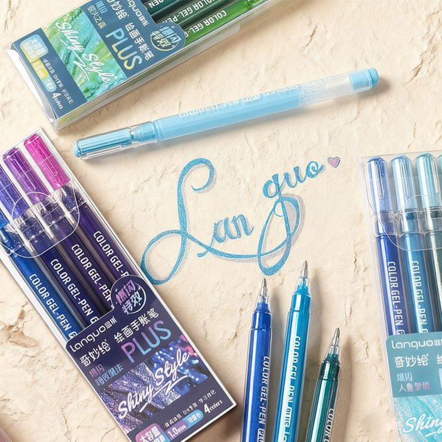Languo Metallic Glitter Gel Stifte Set in Multicolour für Schule und Studium - Bild 1