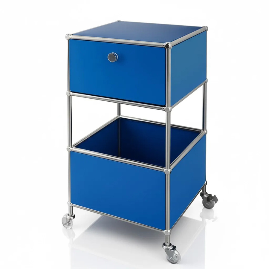 Floordirekt Metallregal Concept Epure MK-145 mit Rollen in Blau, B/T/H: 40 x 40 x 75 cm - Bild 2