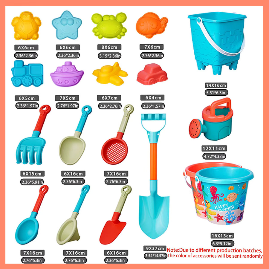 DSUE Kinder Strandspielzeug-Set, 14-teiliges Set, Bunt / Mehrfarbig - Bild 2