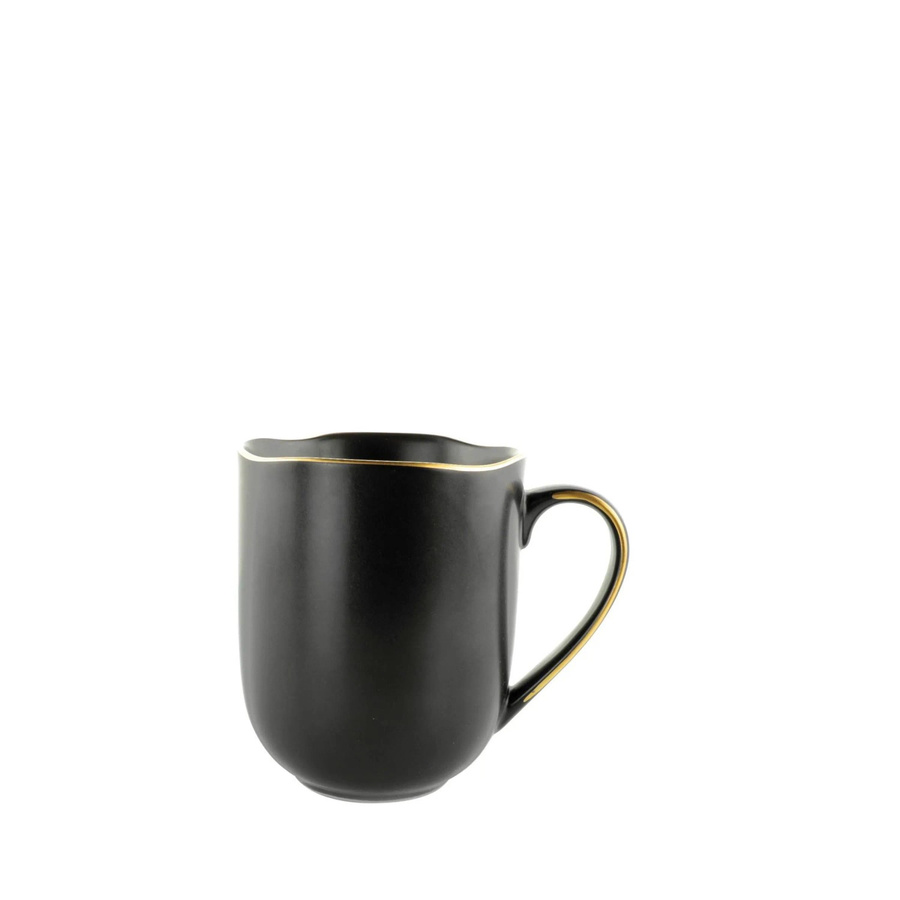 Mömax Kaffeebecher Onix aus Porzellan in Schwarz und Gold, 350 ml - Bild 2