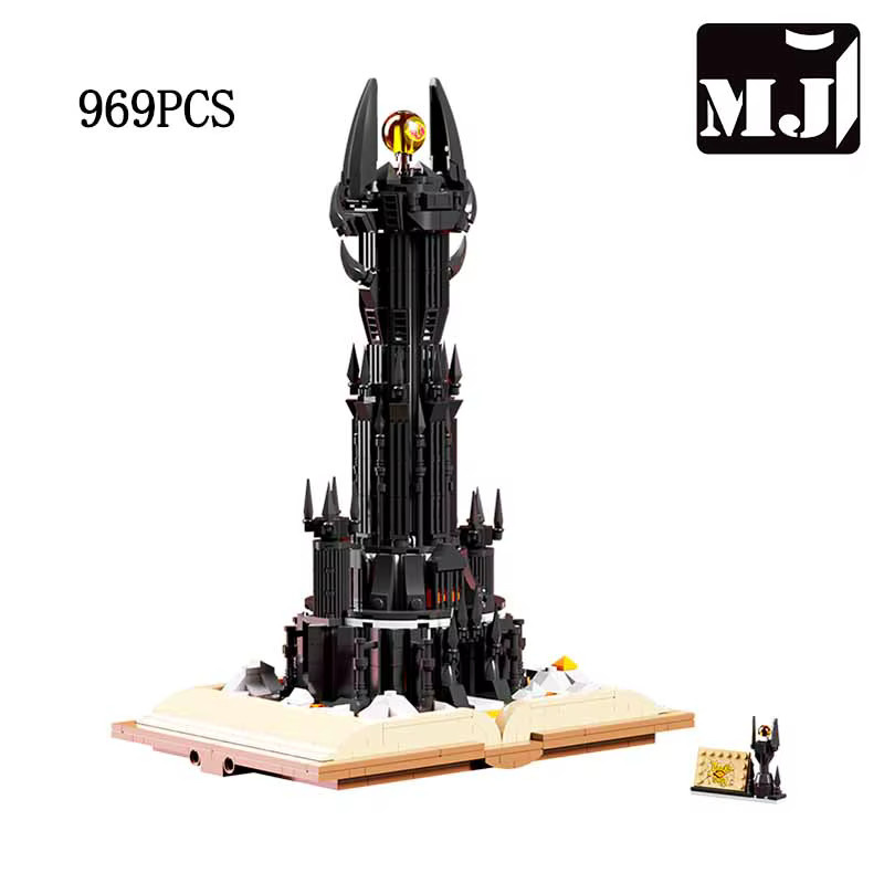 MJ BLOCK Schwarzer Turm Magisches Buch, Bausteine, mit Lichtern - Bild 2