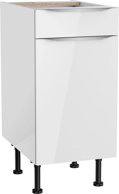 Optifit Küchen-Unterschrank Arvid Weiß glänzend B/T/H: 40 x 58,4 x 87 cm - Bild 1