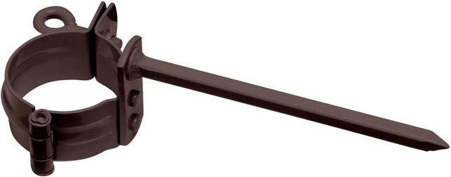Inefa Rohrschelle DN 50 mit 110mm Schlagstift aus verzinktem Stahl in Dunkelbraun zur Wandmontage - Bild 1