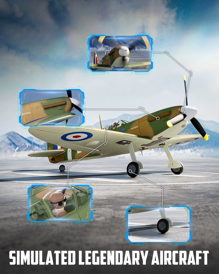 VOLANTEXRC Spitfire RC-Flugzeug, bürstenloser Motor, 500 mm Spannweite, RTF - Bild 6