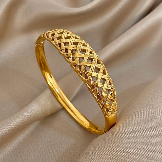 Slavena Manschettenarmband, vergoldet, Edelstahl, Damen - Bild 1