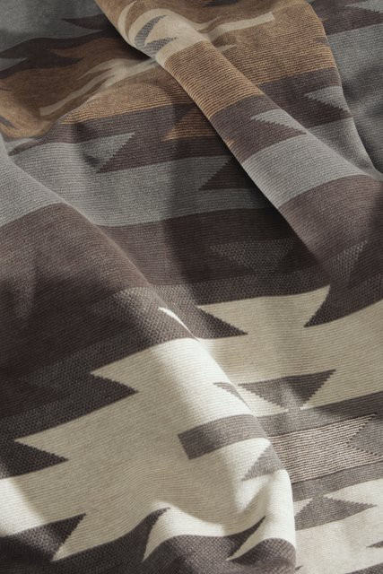 Wohndecke PURE ETHNO in Grau und Multicolour, weich und flauschig mit Ornament-Design, B/B/H: 150 x 200 cm - Bild 1