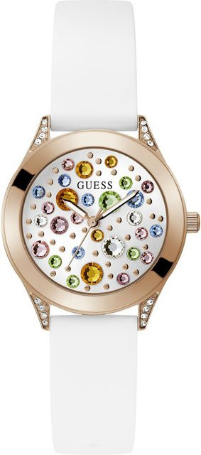 Guess Armbanduhr, Quarz, Edelstahl, 34 mm, Silikon, Weiß, Damen - Bild 1