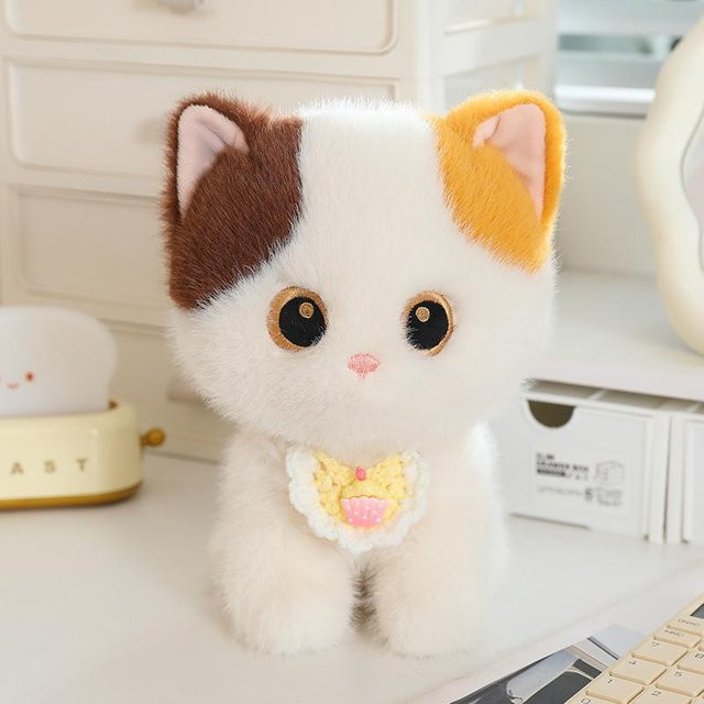 Yiran Health & Beauty Kawaii Katze Plüschtier, Schwarz, Siamkatze - Bild 1