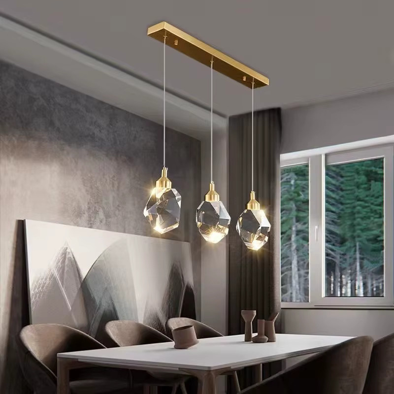 Moderne LED Deckenpendelleuchte Ramalho aus Kristall und Metall in Gold/Messing für Wohnzimmer, Schlafzimmer, Esszimmer und Küche - Bild 1