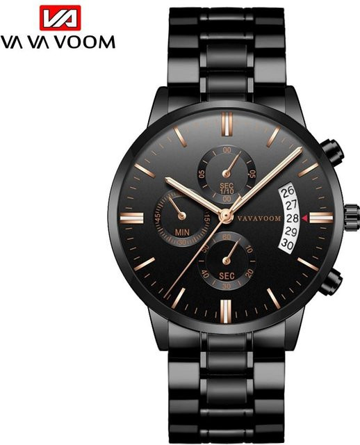 VA VA VOOM Armbanduhr Quarz, Edelstahl, Roségold/Schwarz, Herren, 43 mm - Bild 1