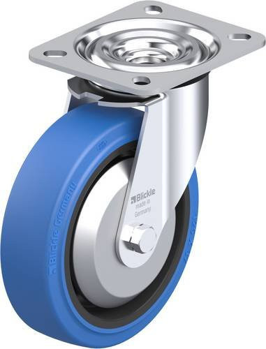 Blickle L-POEV 125XR-SB-FA Lenkrolle in Blau und Schwarz mit 125 mm Rad-Durchmesser und 250 kg Tragfähigkeit - Bild 1
