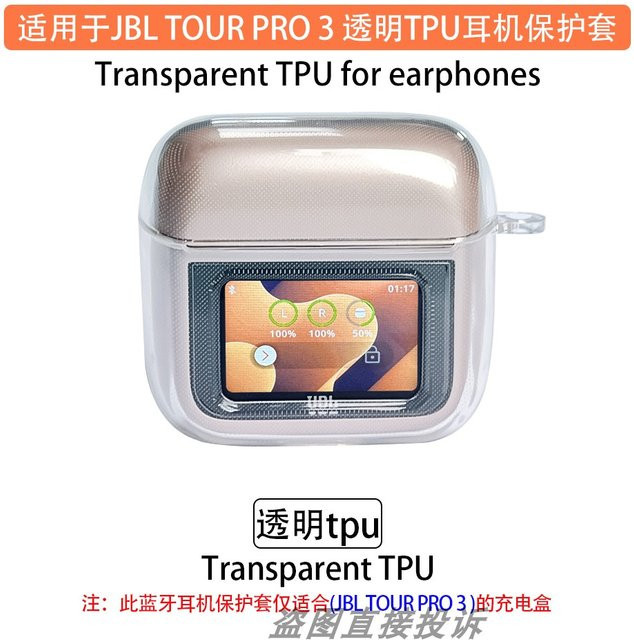 Stoßfeste TPU Schutzhülle für JBL TOUR PRO 3 Kopfhörer in Transparent - Bild 1