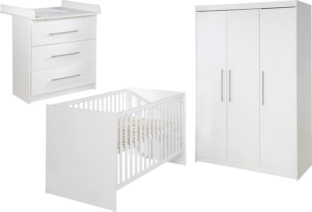 roba Kinderzimmerset Maren in Weiß bestehend aus Kombi-Bett, schmaler Wickelkommode und 3-türigem Schrank - Bild 1