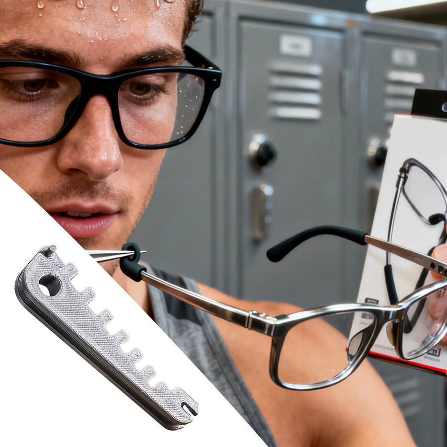 Tragbares Brillen-Einstellwerkzeug zur Reparatur von Brillenarmen und Nasenpads in Silber - Bild 4