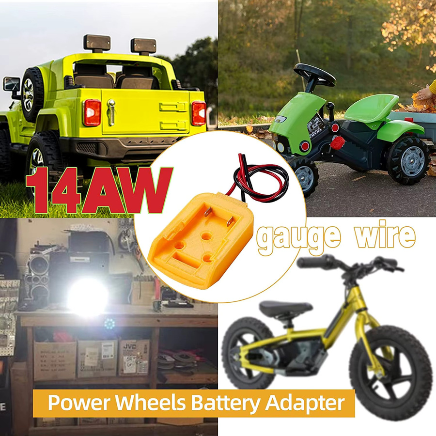 DeWalt Batterie-DIY-Adapter Stromwandler für DCB182 18V Li-Ionen-Akkus mit 14 AWG Kabel in Gelb - Bild 2