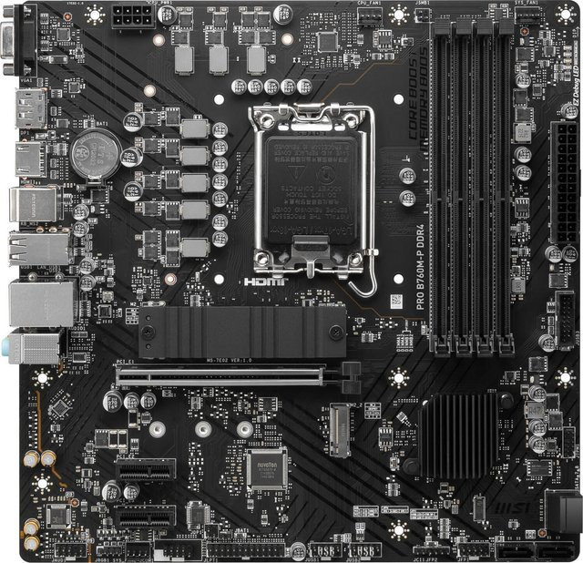 MSI B760M-P DDR4 Mainboard Micro-ATX LGA1700 Schwarz mit Ethernet/LAN - Bild 2