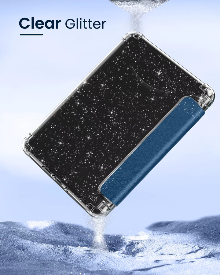 Dadanism Ultra Clear Glitter TPU Schutzhülle für Kindle Paperwhite 12. Generation 2024 (7 Zoll) mit Auto Sleep Wake Funktion in Schwarz - Bild 3