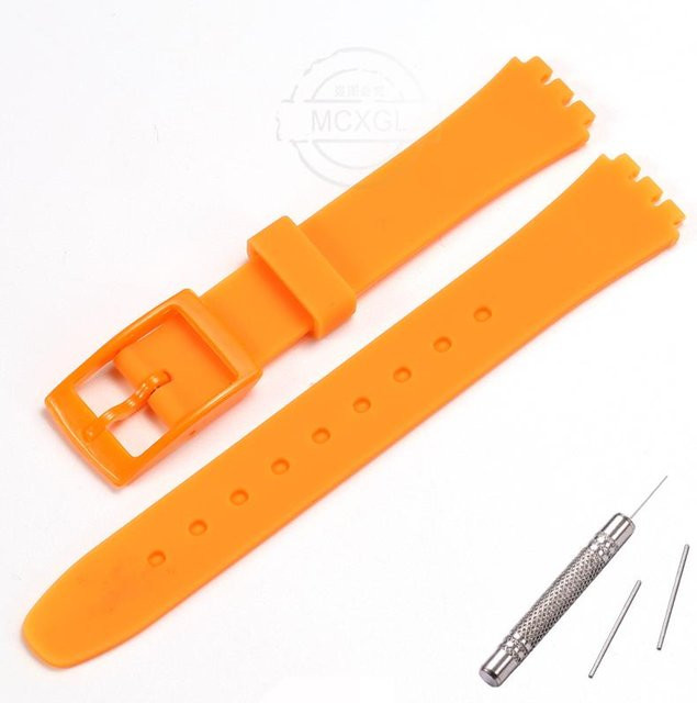Uhrenarmband Silikon, 12 mm, orange, Damen - Bild 1