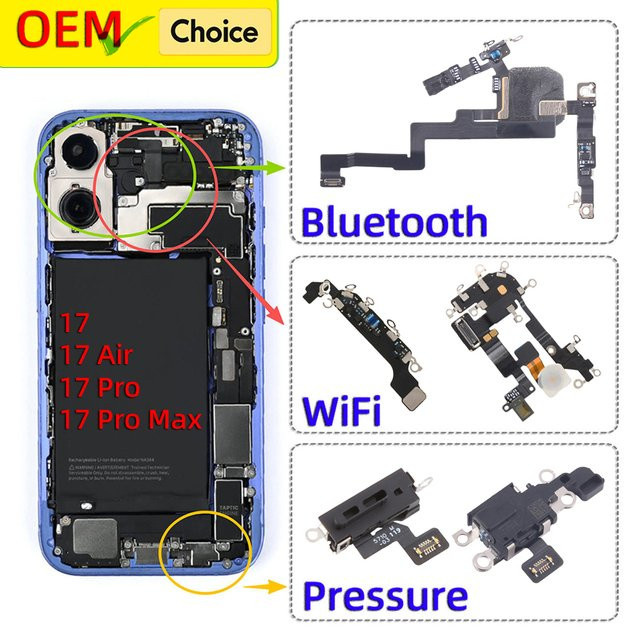 AiinAnt WLAN-Flexkabel mit Bluetooth, GPS und Mikrofon für iPhone 17 Pro Max Air in Schwarz - Bild 1