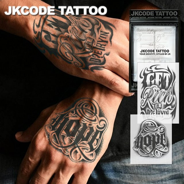 JKCODE TATTOO Semi-Permanentes Tattoo-Set, 2-teilig, Herren - Bild 1