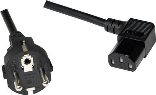 LogiLink Kaltgeräte Anschlusskabel Schutzkontakt-Stecker auf C13 Buchse, Länge: 3,00 m, Schwarz - Bild 1