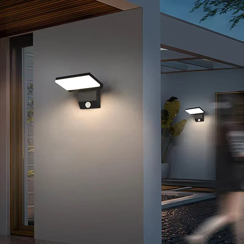 Wasserdichte LED Außenwandleuchte mit Bewegungssensor und Drehfunktion in Schwarz für Garten, Balkon und Veranda, 18W - Bild 2