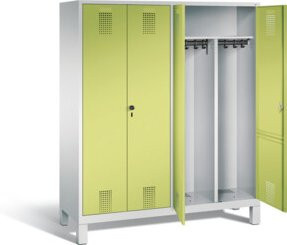 C+P Spind Evolo Schwarz-Weiss mit Front in Viridingrün und Korpus in Lichtgrau, H x B x T: 185 x 159 x 50 cm - Bild 1