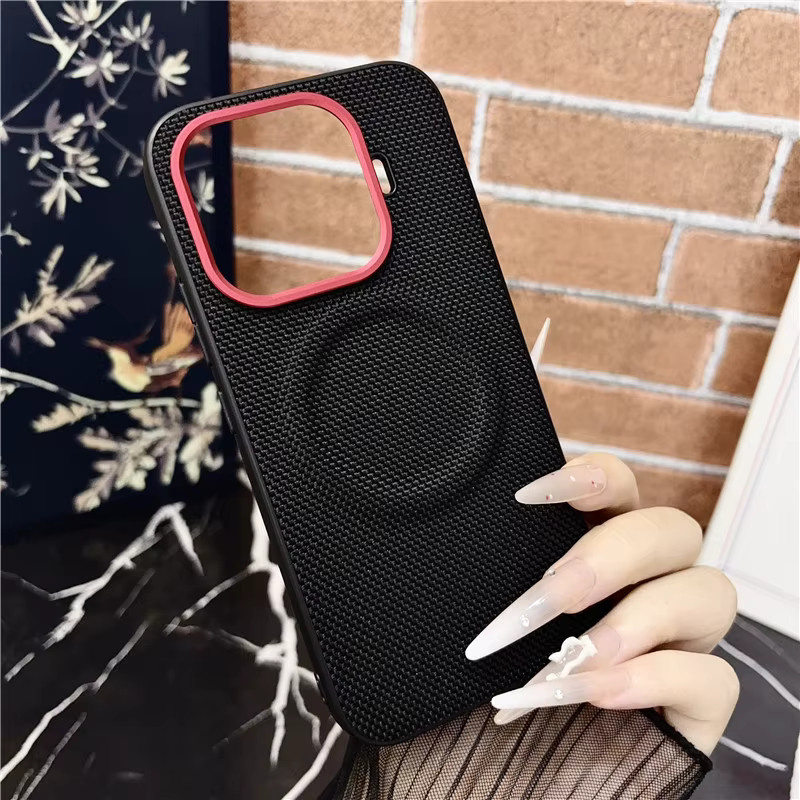Konapi gewebte Handyhülle für Xiaomi 17T Pro in Schwarz mit Anti-Fingerprint-Schutz und magnetischer Funktion für kabelloses Laden - Bild 3