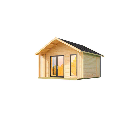 Lasita Blockbohlenhaus Murano Gartenhaus naturbelassen braun B/H/T: 448,5 x 330,6 x 520 cm - Bild 3