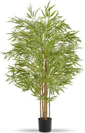 tectake Künstlicher Bambusbaum in Grün mit stabilem Kunststoff-Blumentopf - Bild 1