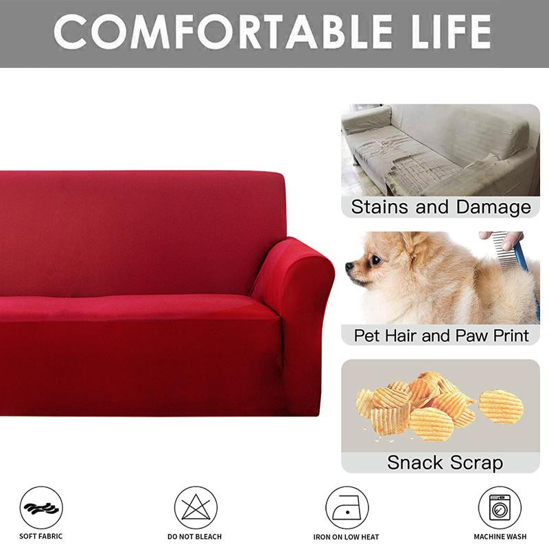 Coolazy Elastischer Sofabezug in Orange, Stretch-Schonbezug aus Polyester für Sessel und Ecksofas, Medium (145-185 cm) - Bild 4