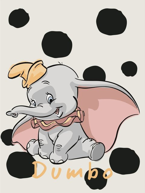 Komar Wandbild Dumbo Dots Paper Poster Multicolor B: 30 cm, H: 40 cm - Bild 1