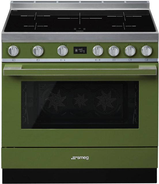 Smeg Stand-Elektroherd CPF9IPOG mit Induktionsfeld in Grün - Bild 1