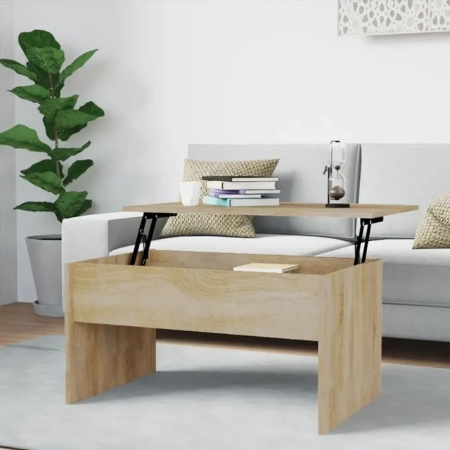 vidaXL Couchtisch in Sonoma-Eiche, moderner Couchtisch aus Holzwerkstoff, Braun, B: 80 cm, T: 50,5 cm, H: 41,5 cm - Bild 1