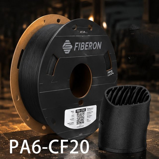 Polymaker PA6-CF20 Carbonfaser-Nylon-Filament in Schwarz, 1,75 mm, 0,5 kg, hochfestes und verschleißbeständiges FDM 3D-Druckmaterial - Bild 1
