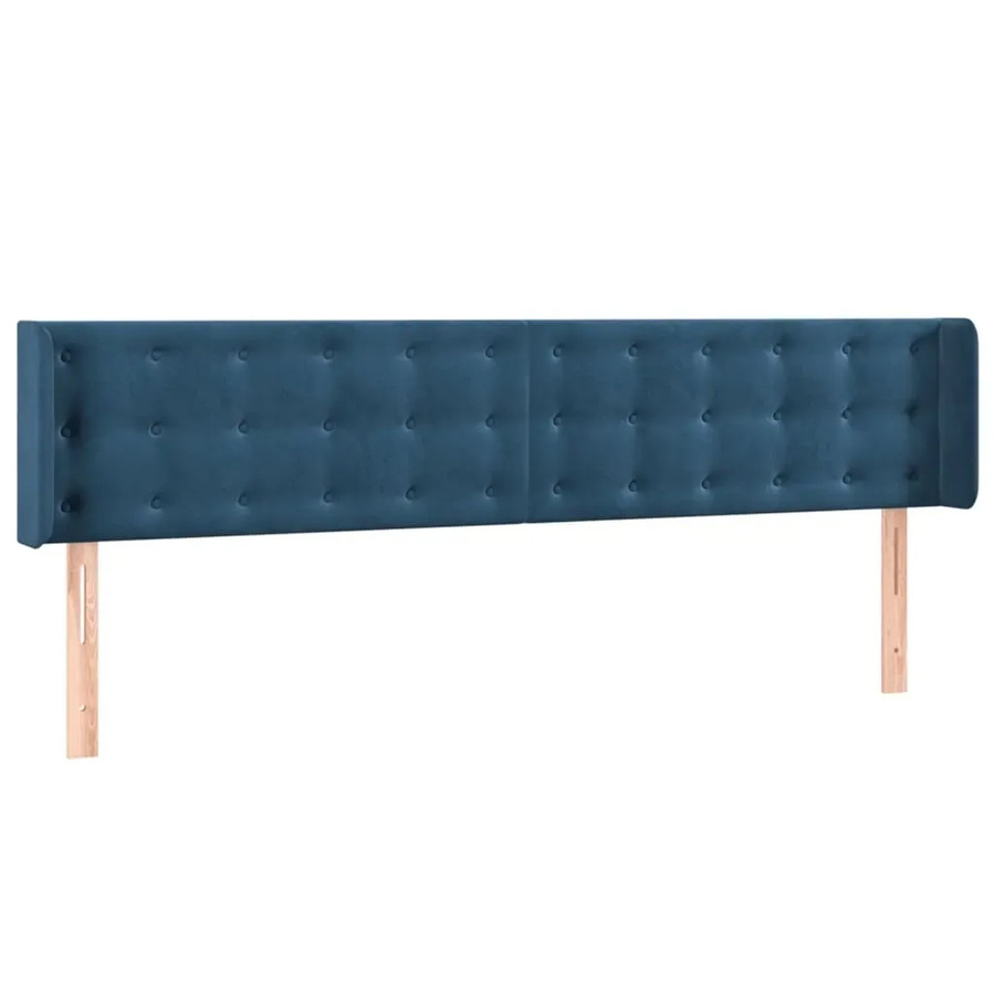 vidaXL LED Kopfteil aus Samt in Dunkelblau mit USB-Ladeport und integrierter Beleuchtung, B/T/H: 163 x 16 x 78-88 cm - Bild 2